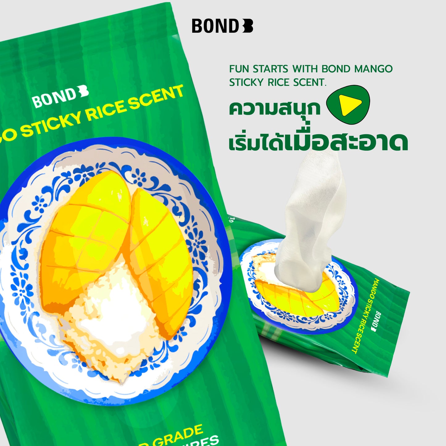 Bond Intimate Wipes Mango Sticky Rice Scent